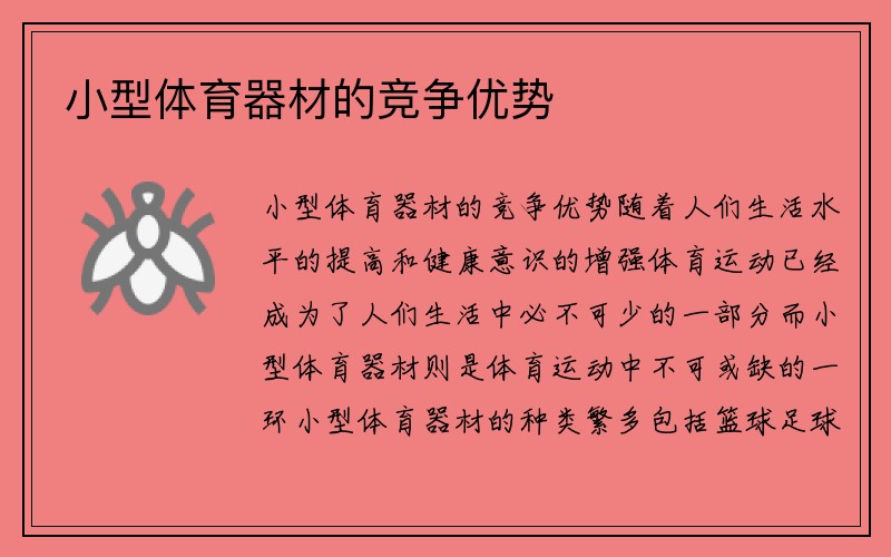 小型体育器材的竞争优势