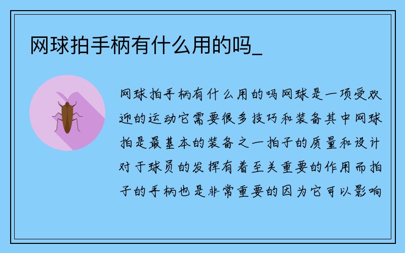 网球拍手柄有什么用的吗_