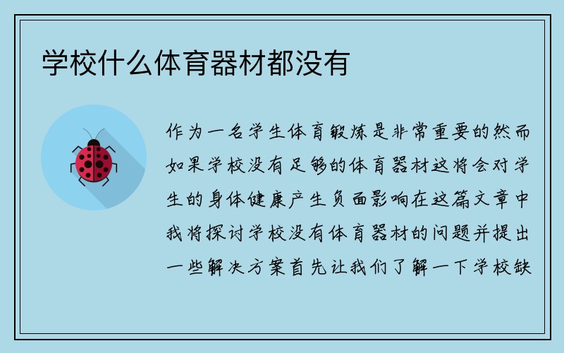 学校什么体育器材都没有